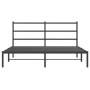 Estructura de cama con cabecero metal negro 160x200 cm de , Camas y somieres - Ref: Foro24-355368, Precio: 101,69 €, Descuent...