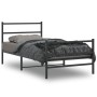 Estructura de cama con cabecero y estribo metal negro 100x190cm de , Camas y somieres - Ref: Foro24-355377, Precio: 68,12 €, ...