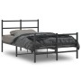 Estructura de cama con cabecero y estribo metal negro 120x190cm de , Camas y somieres - Ref: Foro24-355380, Precio: 84,20 €, ...
