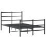 Estructura de cama con cabecero y estribo metal negro 120x190cm de , Camas y somieres - Ref: Foro24-355380, Precio: 84,20 €, ...