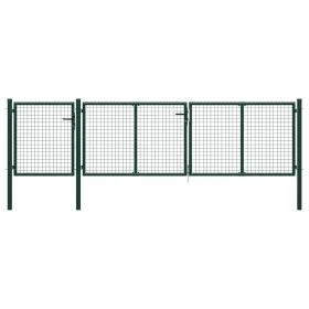Green steel garden gate 400x100 cm by vidaXL, garden gates - Ref: Foro24-144311, Price: 443,67 €, Discount: %