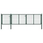 Puerta de jardín de acero verde 400x100 cm de vidaXL, Puertas de jardín - Ref: Foro24-144311, Precio: 453,62 €, Descuento: %