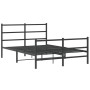 Estructura de cama con cabecero y estribo metal negro 135x190cm de , Camas y somieres - Ref: Foro24-355382, Precio: 95,19 €, ...