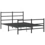 Estructura de cama con cabecero y estribo metal negro 135x190cm de , Camas y somieres - Ref: Foro24-355382, Precio: 93,88 €, ...