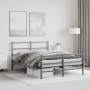Estructura de cama con cabecero y estribo metal negro 135x190cm de , Camas y somieres - Ref: Foro24-355382, Precio: 95,19 €, ...