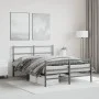 Estructura de cama con cabecero y estribo metal negro 135x190cm de , Camas y somieres - Ref: Foro24-355382, Precio: 93,88 €, ...