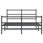 Estructura de cama con cabecero y estribo metal negro 135x190cm de , Camas y somieres - Ref: Foro24-355382, Precio: 95,19 €, ...