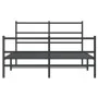 Estructura de cama con cabecero y estribo metal negro 135x190cm de , Camas y somieres - Ref: Foro24-355382, Precio: 93,88 €, ...