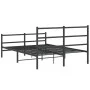 Estructura de cama con cabecero y estribo metal negro 135x190cm de , Camas y somieres - Ref: Foro24-355382, Precio: 93,88 €, ...