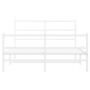 Estructura cama metal con cabecero y estribo blanco 135x190 cm de , Camas y somieres - Ref: Foro24-355431, Precio: 87,37 €, D...