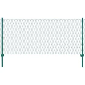 Maschendrahtzaun mit Stahlpfosten 25x0,75 m grün von vidaXL, Zaunpaneele - Ref: Foro24-144609, Preis: 76,65 €, Rabatt: %