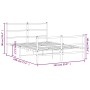 Estructura cama metal con cabecero y estribo blanco 135x190 cm de , Camas y somieres - Ref: Foro24-355431, Precio: 87,37 €, D...