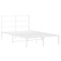 Estructura de cama de metal con cabecero blanca 120x200 cm de , Camas y somieres - Ref: Foro24-355412, Precio: 81,95 €, Descu...