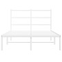 Estructura de cama de metal con cabecero blanca 120x200 cm de , Camas y somieres - Ref: Foro24-355412, Precio: 81,95 €, Descu...