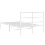 Estructura de cama de metal con cabecero blanca 120x200 cm de , Camas y somieres - Ref: Foro24-355412, Precio: 81,95 €, Descu...
