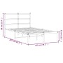 Estructura de cama de metal con cabecero blanca 120x200 cm de , Camas y somieres - Ref: Foro24-355412, Precio: 81,95 €, Descu...