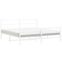 Estructura cama metal con cabecero y estribo blanco 193x203 cm de , Camas y somieres - Ref: Foro24-355438, Precio: 119,16 €, ...