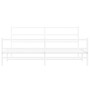 Estructura cama metal con cabecero y estribo blanco 193x203 cm de , Camas y somieres - Ref: Foro24-355438, Precio: 119,16 €, ...