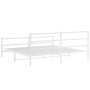 Estructura cama metal con cabecero y estribo blanco 193x203 cm de , Camas y somieres - Ref: Foro24-355438, Precio: 119,16 €, ...