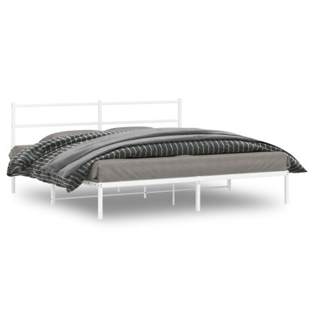 Estructura de cama de metal con cabecero blanco 183x213 cm de , Camas y somieres - Ref: Foro24-355419, Precio: 88,74 €, Descu...