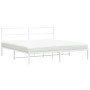 Estructura de cama de metal con cabecero blanco 183x213 cm de , Camas y somieres - Ref: Foro24-355419, Precio: 88,74 €, Descu...