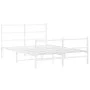 Metal bed frame with headboard and white footboard 140x200 cm by , Beds and slatted bases - Ref: Foro24-355433, Price: 91,13 ...