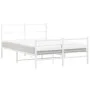 Metal bed frame with headboard and white footboard 140x200 cm by , Beds and slatted bases - Ref: Foro24-355433, Price: 91,13 ...