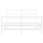 Estructura cama metal con cabecero y estribo blanco 140x200 cm de , Camas y somieres - Ref: Foro24-355433, Precio: 92,34 €, D...