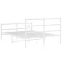 Metal bed frame with headboard and white footboard 140x200 cm by , Beds and slatted bases - Ref: Foro24-355433, Price: 91,13 ...
