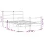 Metal bed frame with headboard and white footboard 140x200 cm by , Beds and slatted bases - Ref: Foro24-355433, Price: 91,13 ...