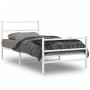 Estructura cama metal con cabecero y estribo blanco 100x200 cm de , Camas y somieres - Ref: Foro24-355427, Precio: 72,79 €, D...