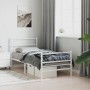 Estructura cama metal con cabecero y estribo blanco 90x200 cm de , Camas y somieres - Ref: Foro24-355425, Precio: 71,38 €, De...