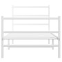 Estructura cama metal con cabecero y estribo blanco 90x200 cm de , Camas y somieres - Ref: Foro24-355425, Precio: 71,38 €, De...