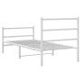 Estructura cama metal con cabecero y estribo blanco 90x200 cm de , Camas y somieres - Ref: Foro24-355425, Precio: 71,38 €, De...