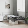 Estructura de cama de metal con cabecero blanco 107x203 cm de , Camas y somieres - Ref: Foro24-355410, Precio: 66,90 €, Descu...