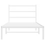 Estructura de cama de metal con cabecero blanco 107x203 cm de , Camas y somieres - Ref: Foro24-355410, Precio: 66,90 €, Descu...