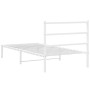 Estructura de cama de metal con cabecero blanco 107x203 cm de , Camas y somieres - Ref: Foro24-355410, Precio: 66,90 €, Descu...