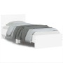 Cama con cabecero madera de ingeniería blanca 90x190 cm de , Camas y somieres - Ref: Foro24-838652, Precio: 129,18 €, Descuen...