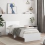 Cama con cabecero madera de ingeniería blanca 90x190 cm de , Camas y somieres - Ref: Foro24-838652, Precio: 129,18 €, Descuen...