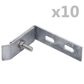 Conector de esquina para pared 10 sets plateado de vidaXL, Accesorios para rejas y vallas - Ref: Foro24-144503, Precio: 27,89...