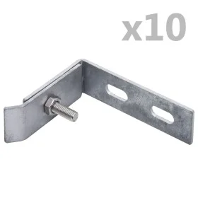 Conector de esquina para pared 10 sets plateado by vidaXL, Accessories for gates and fences - Ref: Foro24-144503, Price: 29,1...