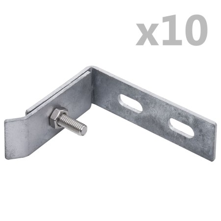 Conector de esquina para pared 10 sets plateado de vidaXL, Accesorios para rejas y vallas - Ref: Foro24-144503, Precio: 27,89...