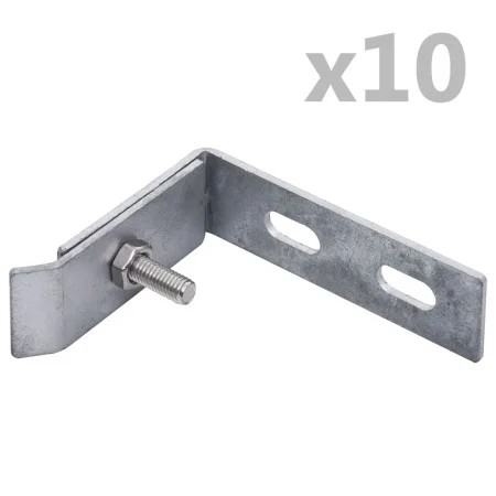 Conector de esquina para pared 10 sets plateado by vidaXL, Accessories for gates and fences - Ref: Foro24-144503, Price: 29,1...