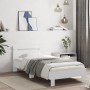 Estructura de cama con cabecero y luces LED blanco 90x190 cm de , Camas y somieres - Ref: Foro24-838743, Precio: 97,72 €, Des...