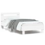 Estructura de cama con cabecero y luces LED blanco 90x200 cm de , Camas y somieres - Ref: Foro24-838715, Precio: 113,46 €, De...