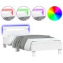 Estructura de cama con cabecero y luces LED blanco 90x200 cm de , Camas y somieres - Ref: Foro24-838715, Precio: 113,46 €, De...