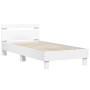 Estructura de cama con cabecero y luces LED blanco 90x200 cm de , Camas y somieres - Ref: Foro24-838715, Precio: 113,46 €, De...