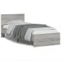 Estructura de cama cabecero luces LED gris Sonoma 90x200 cm de , Camas y somieres - Ref: Foro24-838811, Precio: 116,78 €, Des...