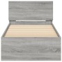 Estructura de cama cabecero luces LED gris Sonoma 90x200 cm de , Camas y somieres - Ref: Foro24-838811, Precio: 118,88 €, Des...
