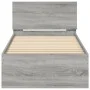 Estructura de cama cabecero luces LED gris Sonoma 90x200 cm de , Camas y somieres - Ref: Foro24-838811, Precio: 116,78 €, Des...